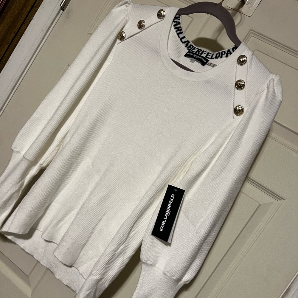 Beautiful new sweater gold buttons